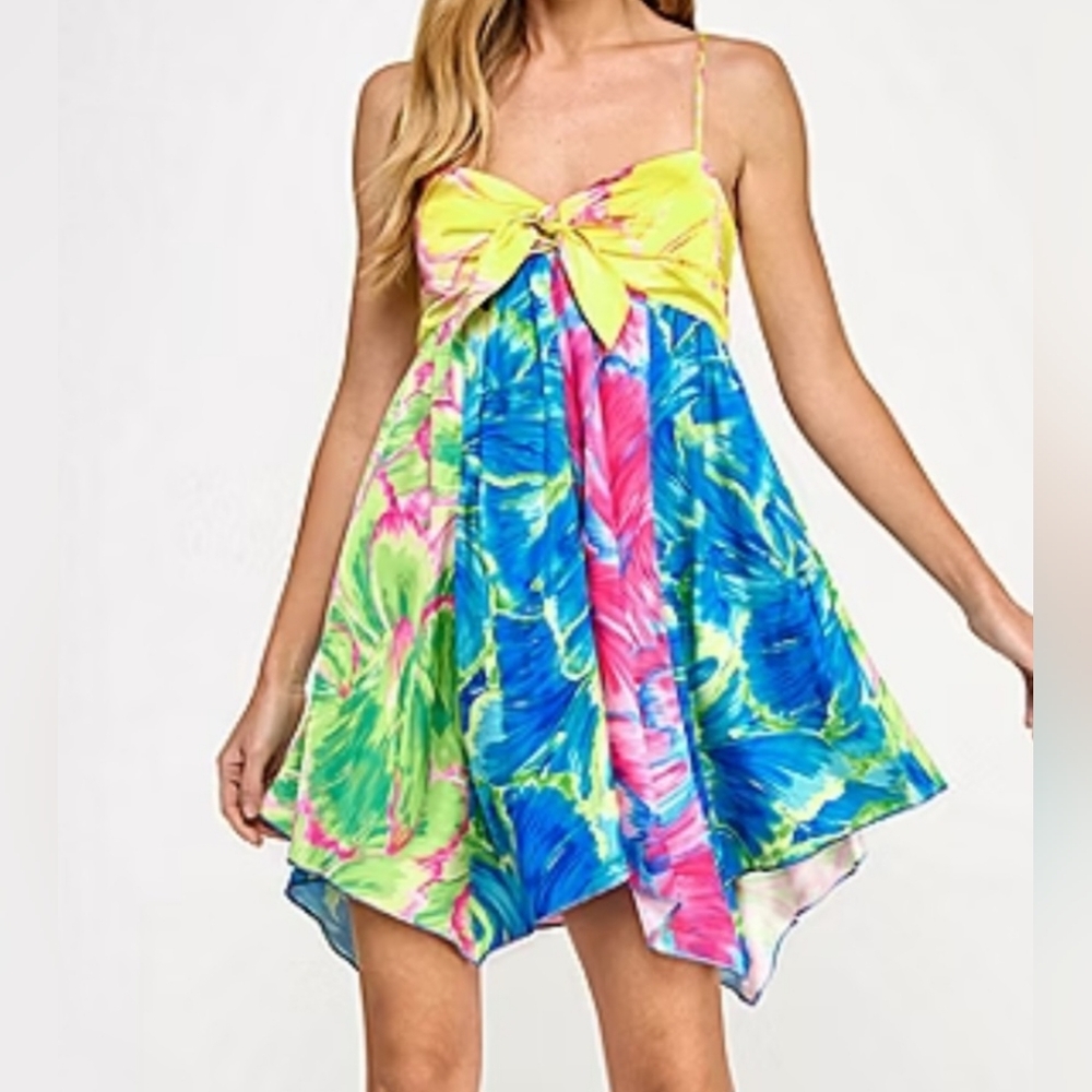 Multicolored Babydoll Dress Juniors Size XXL (17/19)
